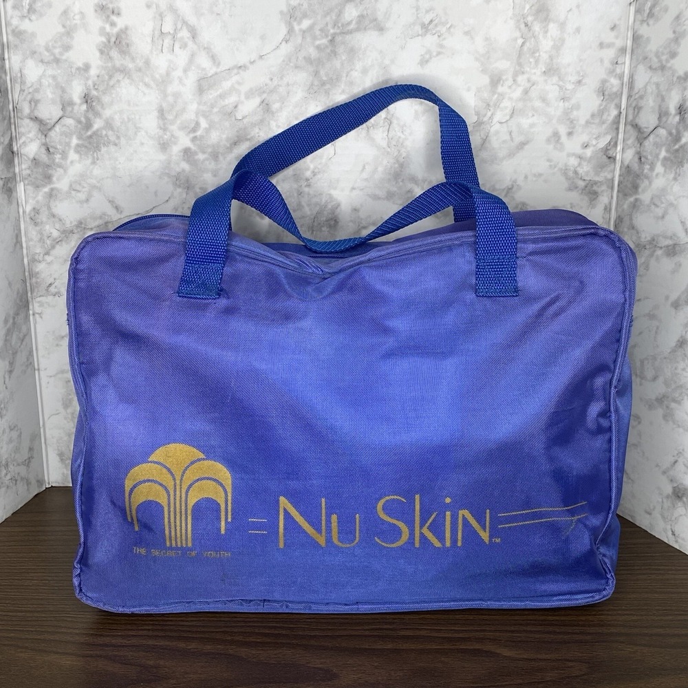 VTG Nu Skin The Secret of Youth Travel Bag Case 11"x14" Blue Bag